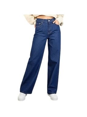 Peppermayo Australia dark wash wide leg high rise baggy jeans 2